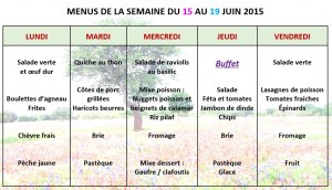 Menus du 15 au 19-06