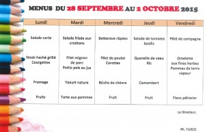 MENUS du 28 au 2