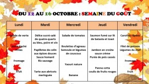 MENUS du 12 au 16