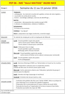 G1-du 11 au 15 janvier