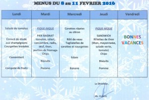 Menus du 8 au 11