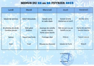 menus de la rentree