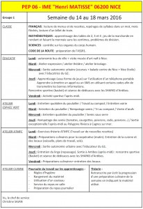 G1-du 14 au 18 mars