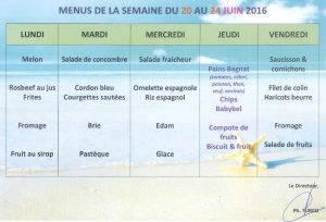 Menus du 20 au 24-06