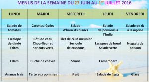 Menus du 27-06