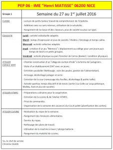 G1- du 27 juin au 01 juillet